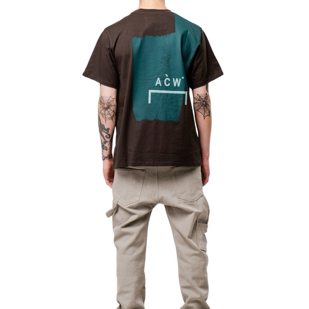 A-COLD-WALL* Men's Black and Teal Short Sleeve Tee